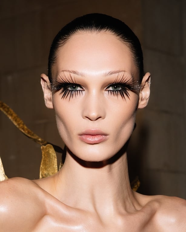 Models make-up at Harris Reed Show