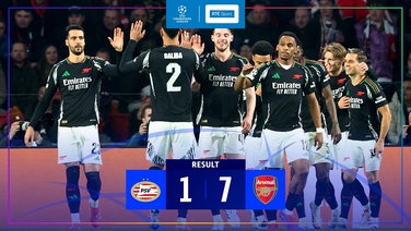 Champions League highlights: PSV 1-7 Arsenal