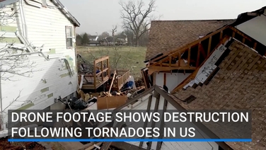 Drone footage shows destruction after tornadoes in US