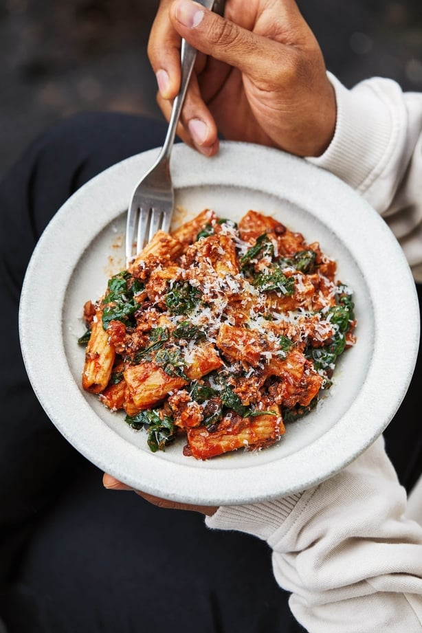 High-protein rigatoni