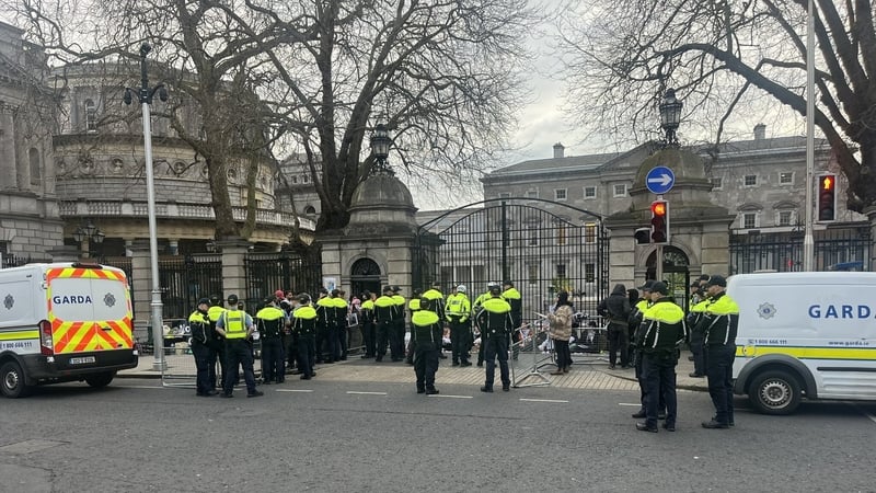 The protesters from Mothers Against Genocide staged a sleep-out at the gates of Leinster House to mark the ongoing violence in Gaza and to coincide with Mother's Day