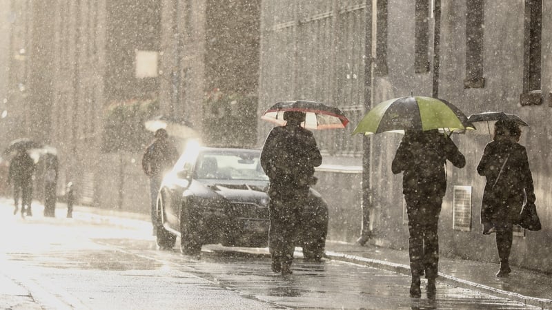 Met Eireann issues an orange level rainfall warning for several counties