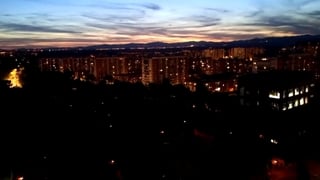 People cheer with excitement as lights turn on in Madrid