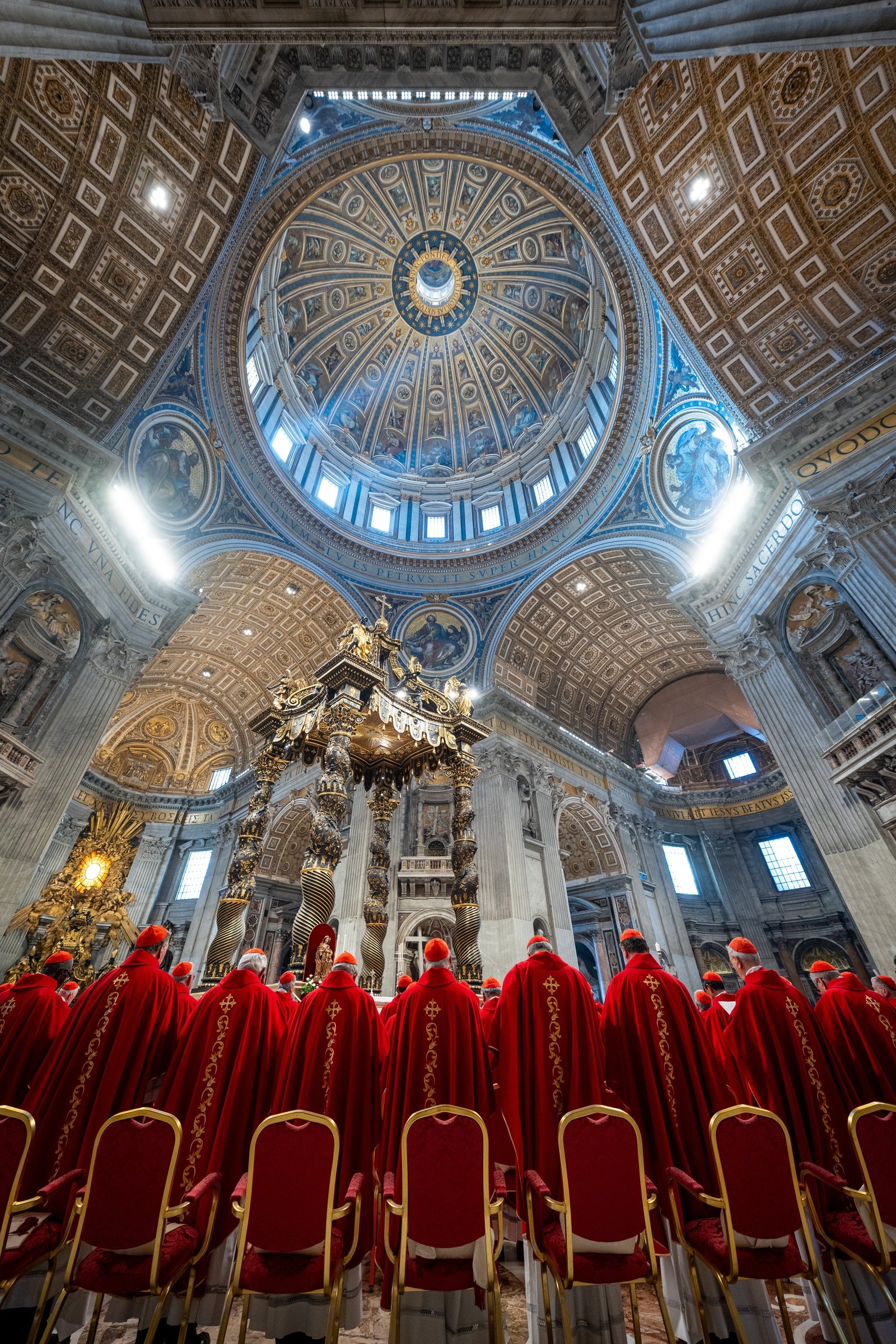 Image - Cardinals attend mass in St Peter's Basilica after the death of Pope Francis