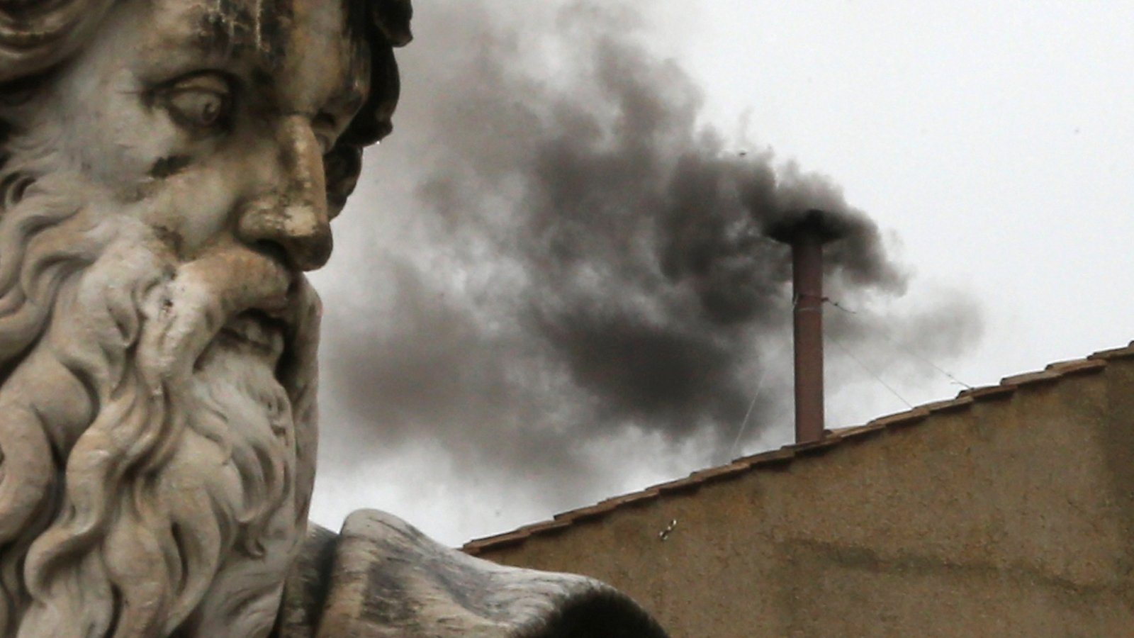 Image - Black smoke is seen if no one has been elected pope. White smoke means there is a new pope