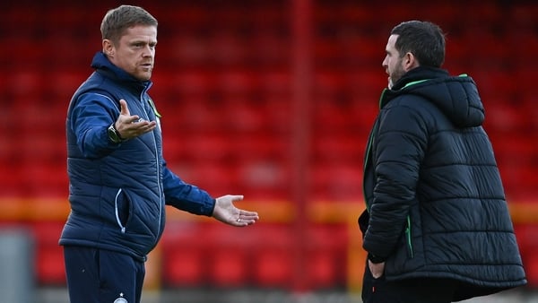 Shelbourne manager Damien Duff, left, and Stephen Bradley have accused each other of disrespect