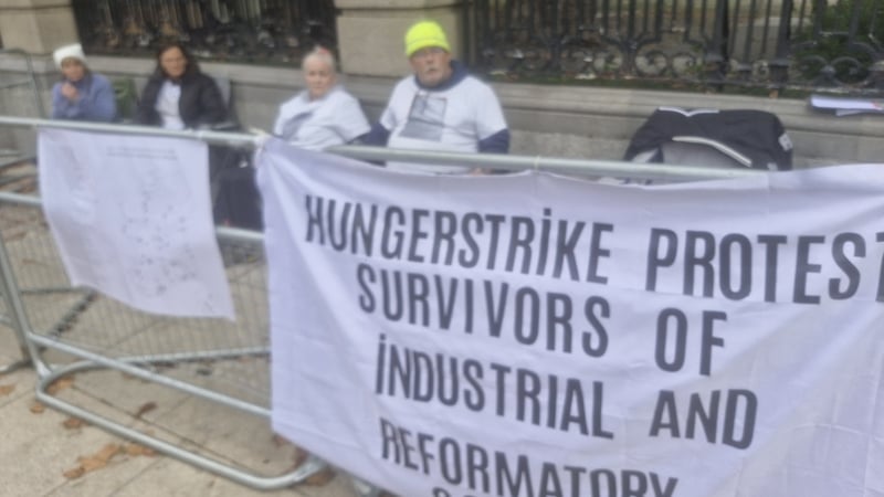 Four survivors of institutional abuse who are on hunger strike outside the Dáil