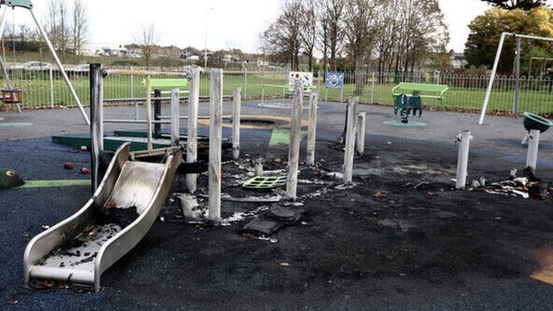 Suspected arson attack on playground in Dublin