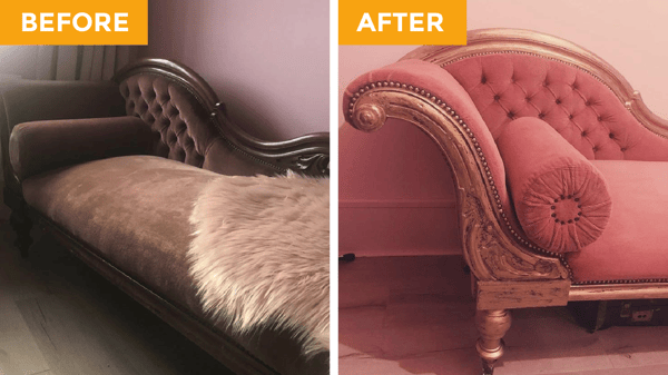 Before and after the chalk paint makeover