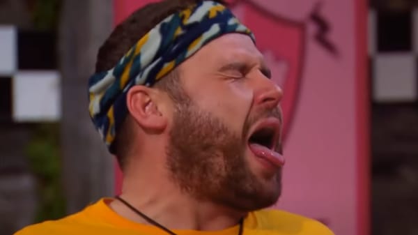 The Dreaded Diner task saw the Emmerdale actor face radio DJ Snoochie Shy and win a meal for his team in The Clink