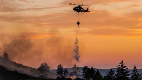 An AW139 helicopter operated by the Irish Air Corp assisting firefighters. Photo: Air Corps/ Wildfire Today
