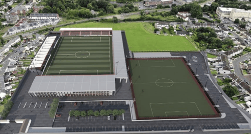 An artist's impression of the proposed works at the Showgrounds